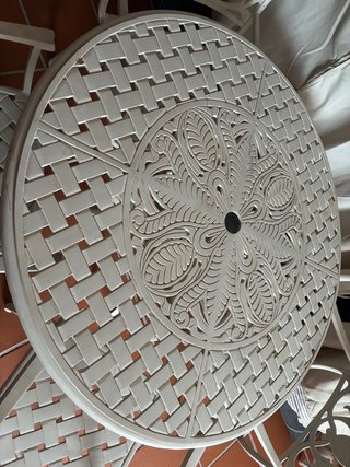 Mesa y 4 Sillas Exterior Hierro Forjado