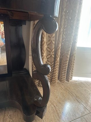 Consola clásica madera maciza mármol