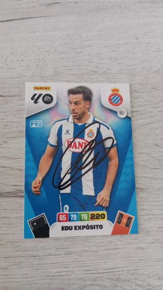 Cromo Edu Expósito Panini Firma Original