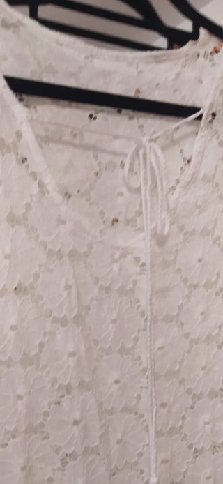 Vestido playero blanco encaje talla única