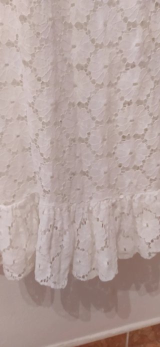 Vestido playero blanco encaje talla única