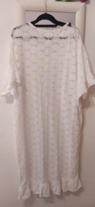 Vestido playero blanco encaje talla única
