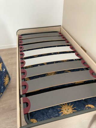 Cama Nido Individual Azul y Beige