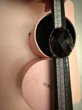 Anillo Tous Negro y Plateado