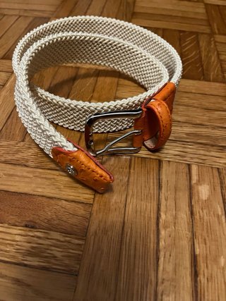 Cintura intrecciata beige e arancione