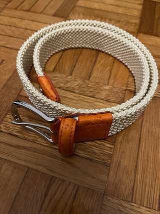 Cintura intrecciata beige e arancione