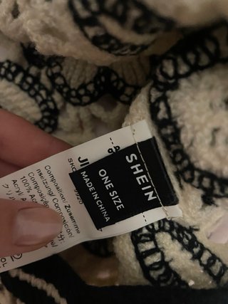 Chaleco de punto crochet blanco y negro