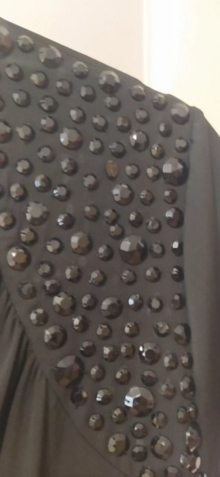 Vestido negro verano con pedrería