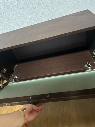 Mueble TV/Estantería Madera y Cristal