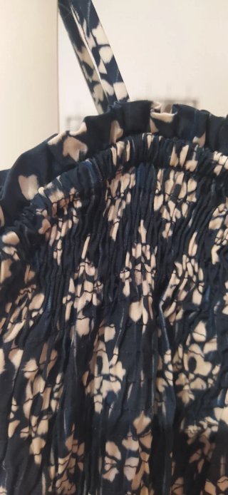 Camisa estampada azul y beige
