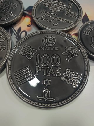 Platos decorativos monedas pesetas