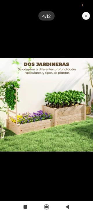 Jardinera de madera para jardín