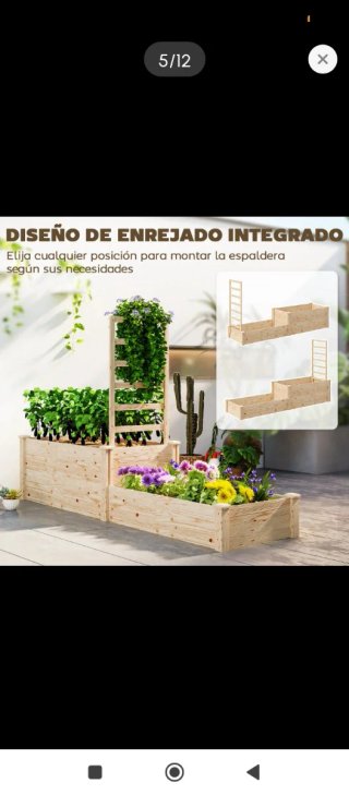 Jardinera de madera para jardín