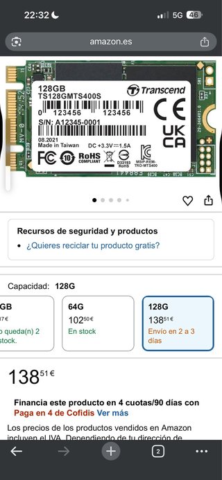 Thomson Sp Neox 13 Plata 128GB