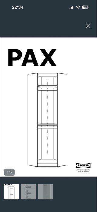 Armario PAX esquinero blanco
