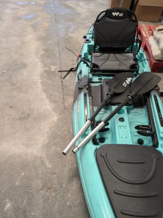 Kayak Long Wave turquesa con remos