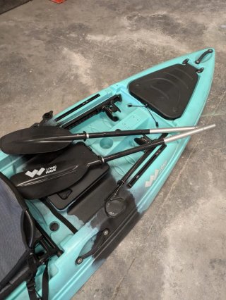 Kayak Long Wave turquesa con remos
