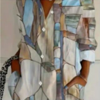 Camicia donna fantasia geometrica
