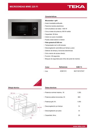 Microondas integrable Teka