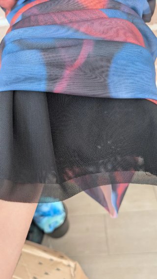 Falda de tul drapeada y estampada Zara Talla L