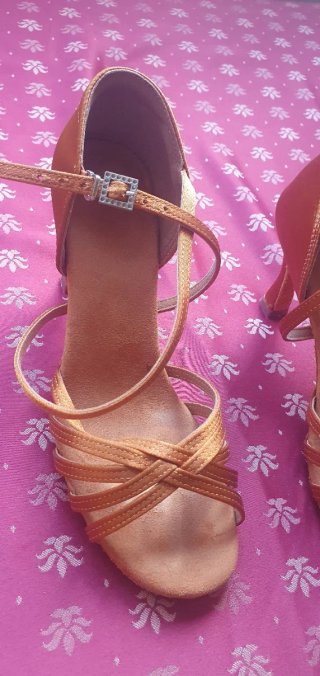 Zapatos de bailes latinos dorados/naranja T.38