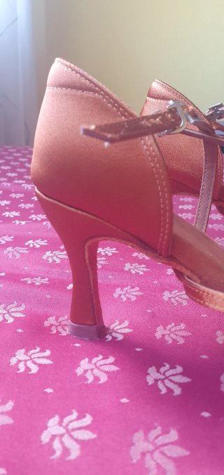 Zapatos de bailes latinos dorados/naranja T.38