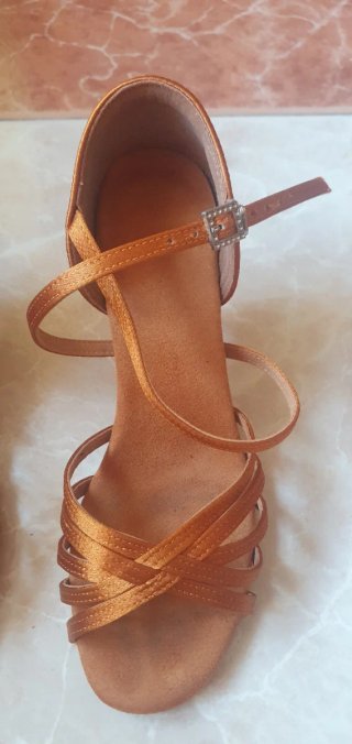 Zapatos de bailes latinos dorados/naranja T.38