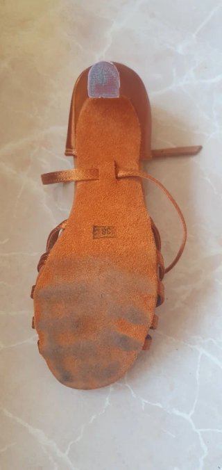 Zapatos de bailes latinos dorados/naranja T.38