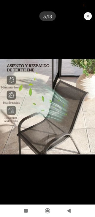 Juego de 4 Sillas de Jardín