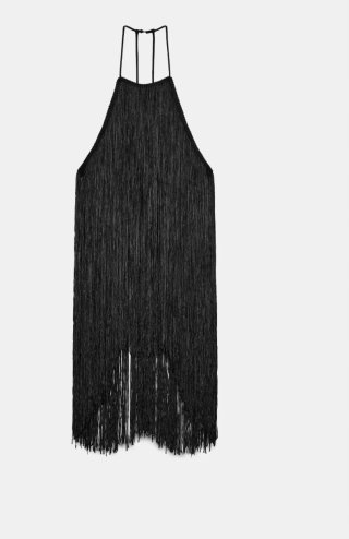 Top halter terciopelo con flecos