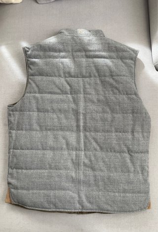 Chaleco acolchado reversible hombre marrón/gris