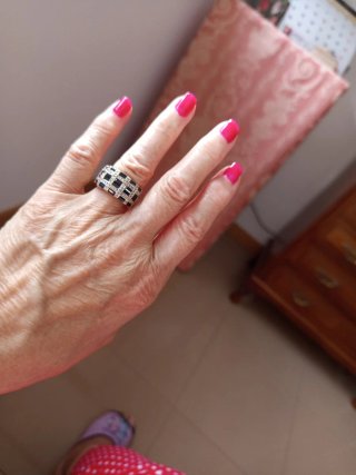Anillo Oro 18k Zafiros  AZULES y Brillantes Blanco