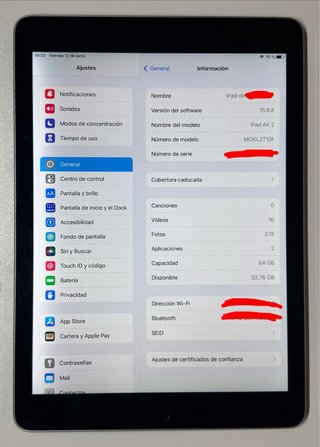 iPad Air 2 64GB Gris/Plata + Funda y Cargador