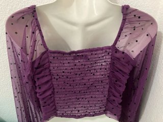 Top Morado Malla Lunares