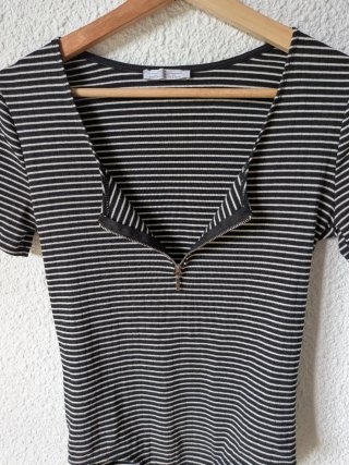 Body Y2K rayas blanco y negro Zara Talla S