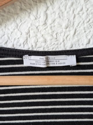 Body Y2K rayas blanco y negro Zara Talla S