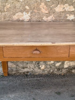MESA TOCINERA ANTIGUA.2 CAJONES.MADERA.175x78x77h