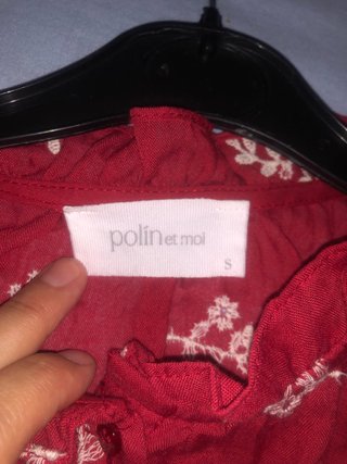 Blusa Polinet Moi Estampada Roja Talla S