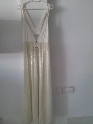 Vestido Zara Blanco Talla L