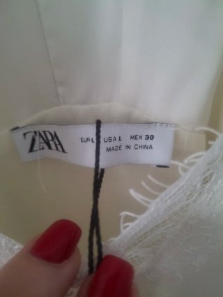 Vestido Zara Blanco Talla L
