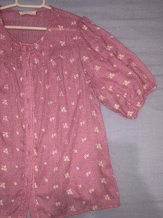Blusa Polinet Moi Morado/Rosa Estampada