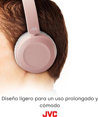 JVC auriculares cable micrófono plegables rosa