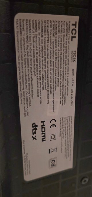 TV TCL75C8K 4500 Nits - Como Nueva!!!