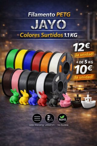 Filamento PETG JAYO 1.1 KG Colores Surtidos
