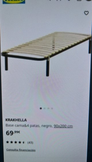 Somier Ikea 90cm con patas