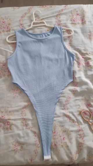 Body canalé elástico Made in Italy azul