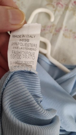 Body canalé elástico Made in Italy azul