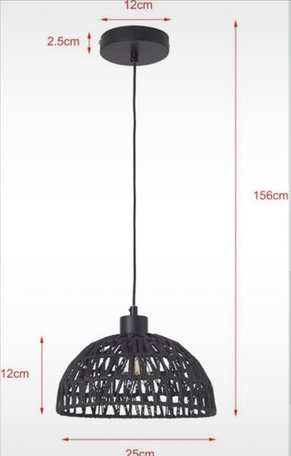 2 Lámparas Colgantes Ratán Negro