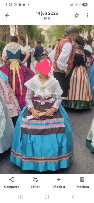 Traje regional Alicantina talla única