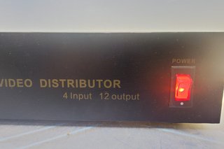 Distribuidor Vídeo VD412 4 Entradas 12 Salidas